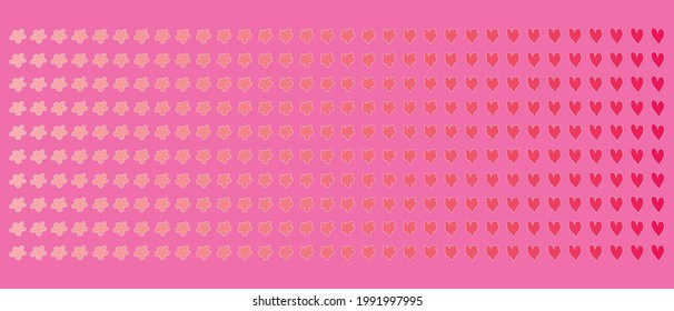 Imprimir el fondo del patrón de amor colorido. Ilustración del corazón del degradado de vectores. Colección de formas dibujadas a mano, estilo moderno. Decoración de paredes, postales, esbozo de diseño de portada de folletos.