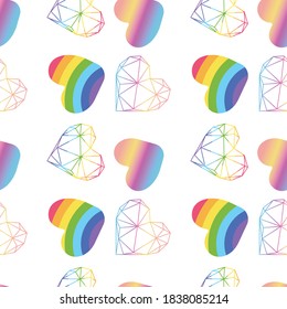 Print Colorful Vector hearts pattern background.