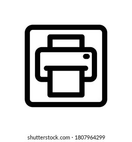 Vector de contorno de icono Imprimir (PC y hardware). aislado en fondo blanco