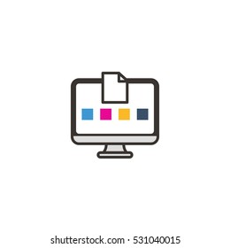 Print Computer Vector Logo Design Element