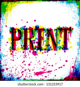 Print concept grunge design. Vector, EPS10