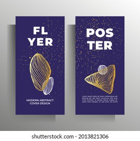 Imprimir conjunto de plantillas de diseño de portada. Ilustración vectorial con elementos gráficos dibujados a mano.