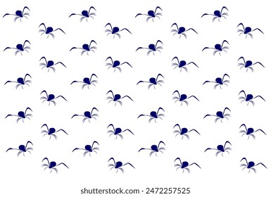 Print of crawling spider silhouettes.