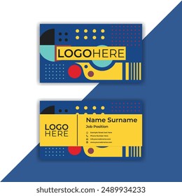 Print Creative double vector flat business card template design.