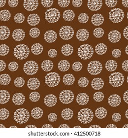 Print crochet pattern. Vector seamless background. Set for women in needlework