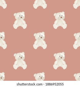Print with cubs. Background with cute polar bears. Animals silhouette background