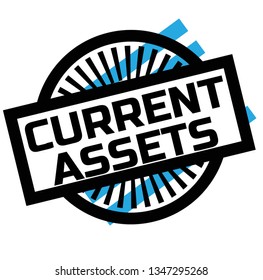 Print current assets stamp on white