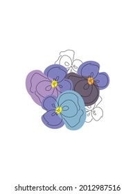 print with cute flowers on a light background 