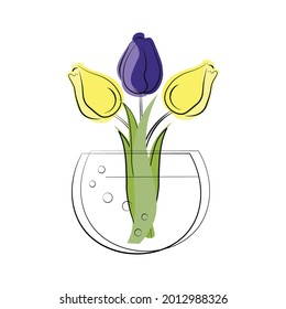 print with cute flowers on a light background 