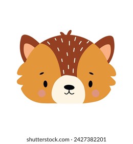 Print with cute fox. Can be used print print for t-shirts, home decor, posters, cards