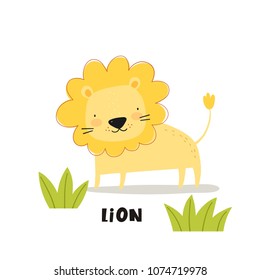 Print with cute lion. Can be used print print  for  t-shirts, home decor, posters, cards