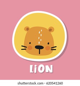 Print with cute lion. Can be used print print  for  t-shirts, home decor, posters, cards