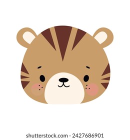 Print with cute tiger. Can be used print print for t-shirts, home decor, posters, cards