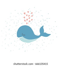 Print with cute whale for children t-shirt.