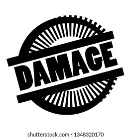 Print damage stamp on white