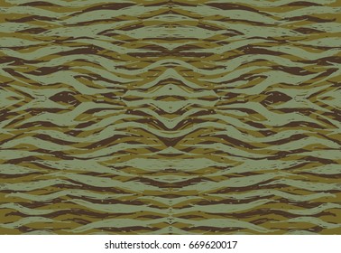 Print dazzle paint. ?amouflage. Hand drawn background with waves. Stylized animal skin. Vector illustration. Design fabric. Seamless nature pattern. Military textile. Khaki
