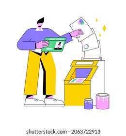 Print design abstract concept vector illustration. Print promo materials, agency portfolio, company website, our work page, UI element, corporate business card design, menu bar abstract metaphor.