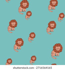 print design for baby tee print as vector  lion drawing as vector