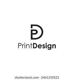 Print Design Logo Letter PD