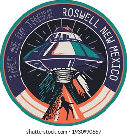 Print design on the theme of ufo.