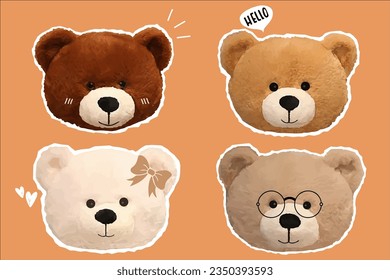 print design with teddy bear illustration in graffiti street art style, for streetwear and urban style t-shirts design, hoodies, etc.