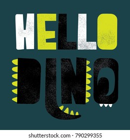 print design as vector with dinosaur concept typo