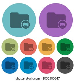 Print directory information darker flat icons on color round background
