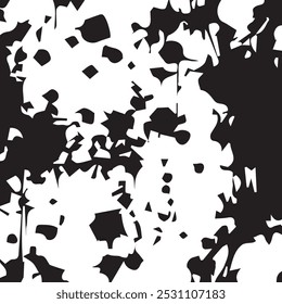 Print distress background in black and white texture with spots, scratches and lines. Abstract vector illustration.