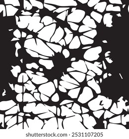 Print distress background in black and white texture with spots, scratches and lines. Abstract vector illustration.