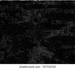 Print distress background in black and white texture with spots, scratches and lines. Abstract vector illustration