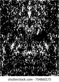 Print distress background in black and white texture with  dark spots, scratches and lines. Abstract vector illustration