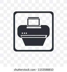 Print Document vector icon isolated on transparent background, Print Document logo concept