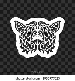 Print dog face for t-shirts. Vector 