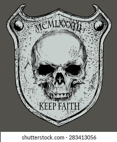 print doodle art or vintage skull for your tee design