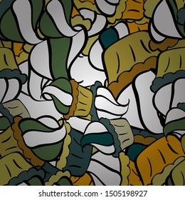 Print. Doodles yellow, white and black on colors. Fashionable fabric pattern. Vector. Design wrapping and gift paper, greeting cards, banner and posters design.