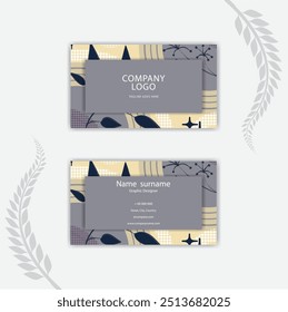 Print an Elegant business card template with a floral design.