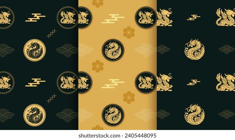 Print, emblem, patch, Chinese dragon, pattern
