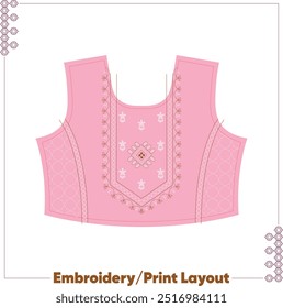 Print or embroidery layout vector illustration