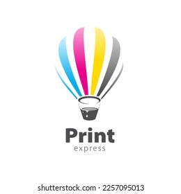 Print express logo air ballon cmyk color