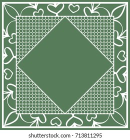 Print for fabric with ornamental border. Design for tablecloth, scarf, Carpet, Pillowcase.