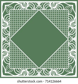 Print for fabric with ornamental border. Design for tablecloth, scarf, Carpet, Pillowcase.