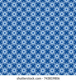 Print for fabric or textile. Wrapping and scrapbook paper. Green, brown and blue abstract seamless pattern, Indian ornament. Vector floral mandala.