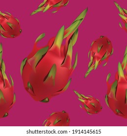 print for fabric, print for wrapping paper, tropical fruit pitahaya