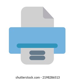 Print Files Icon with Flat Style