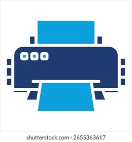 Imprimir ilustração de vetor de ícone azul plano