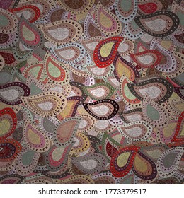 Print. Flat elements. Vector. Design. Doodles beige, gray and neutral on colors. Nice fabric pattern.