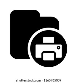 Print folder icon. Printing data. EPS 10.