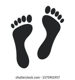 Print of foot vector icon.Black vector icon isolated on white background print of foot .