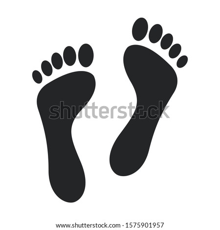 Print of foot vector icon.Black vector icon isolated on white background print of foot .