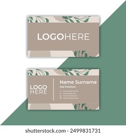 Print Front And Back Views of Corporate Business Card Or Horizontal Template Design. 
